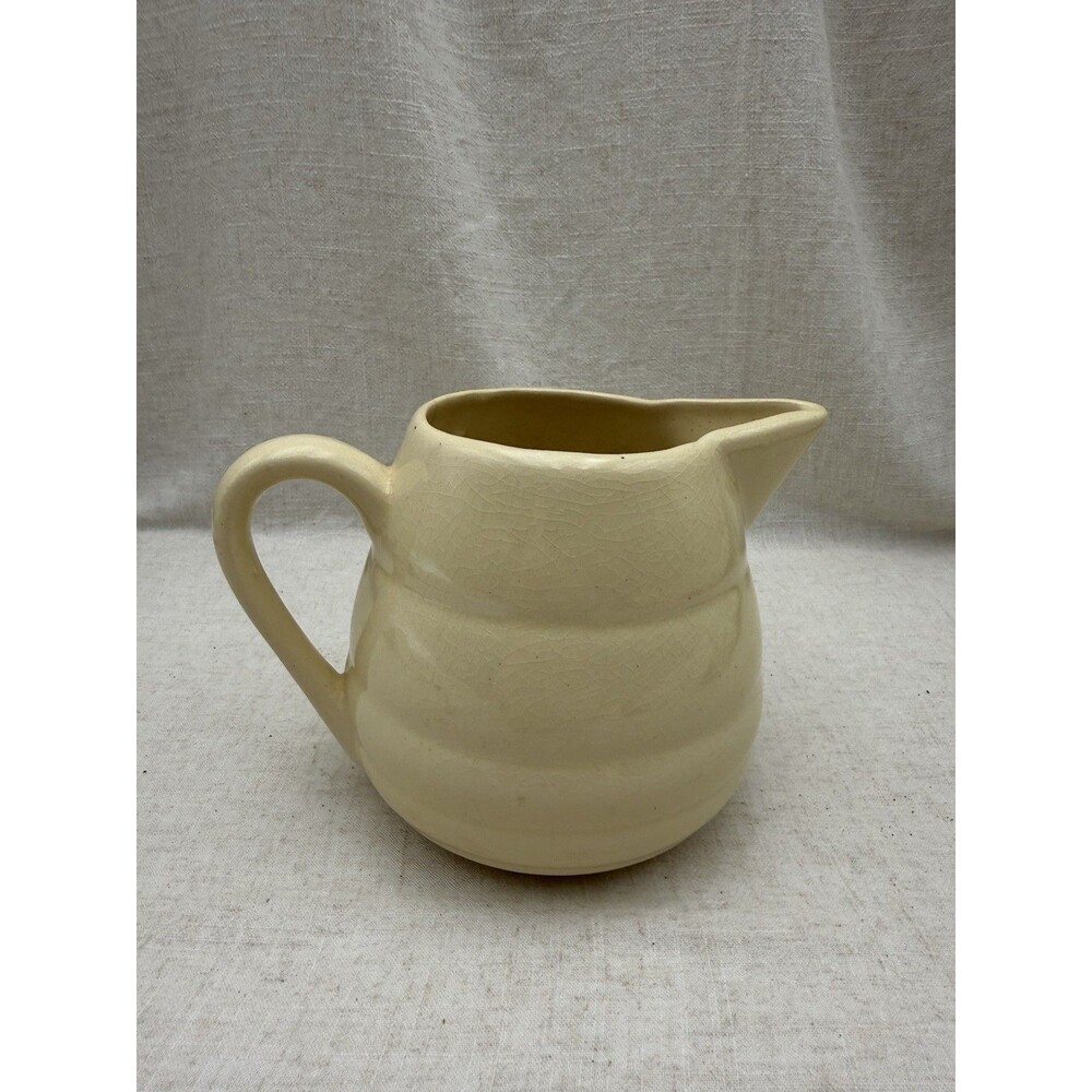 Vintage McCoy Beehive Creamer  Pottery Pitcher USA Farmhouse Cottage Decor Cream